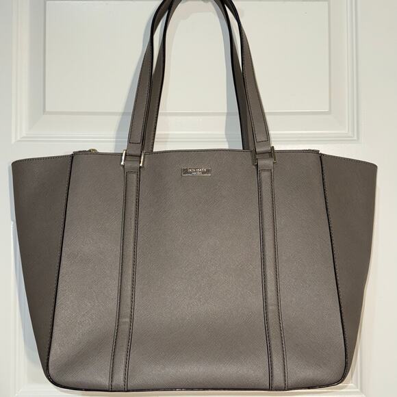 Kate Spade New York Newbury Lane Briar Saffiano Leather Tote in Warm Taupe - Picture 1 of 12
